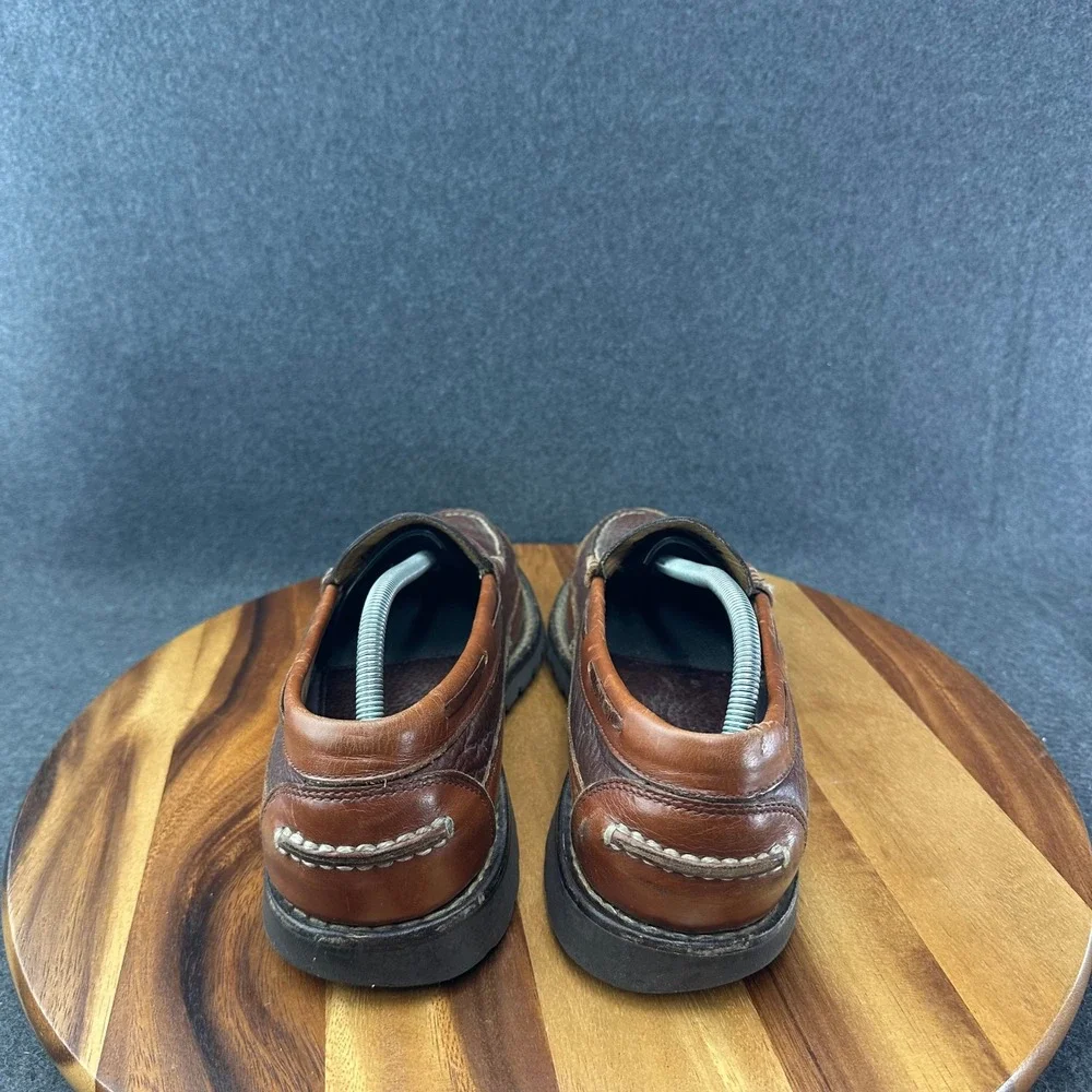 L.L. Bean Allagash Penny Loafers Bison Leather Lug Soles Moc Men Sz 11.5D